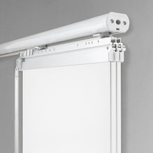 Load image into Gallery viewer, Laci White 3-Panel Single Rail Panel Track Extendable 28"-43"W x 91.4"H, Panel width 15.75" - 100% BLACKOUT