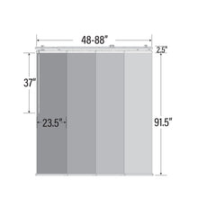 Load image into Gallery viewer, 4-Panel Single Rail Panel Track Extendable 48"-88"W x 91.4"H, Panel width 23.5", Whirl White, Dove