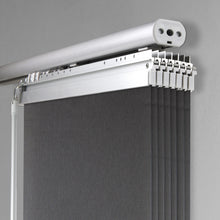 Load image into Gallery viewer, Woven Gray 7-Panel Single Rail Panel Track Extendable 58"-98"W x 91.4"H, Panel width 15.75" - 70% LIGHT-FILTERING