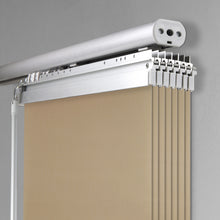 Load image into Gallery viewer, Dunmore Cream 7-Panel Single Rail Panel Track Extendable 58"-98"W x 91.4"H, Panel width 15.75" - 80% LIGHT-FILTERING