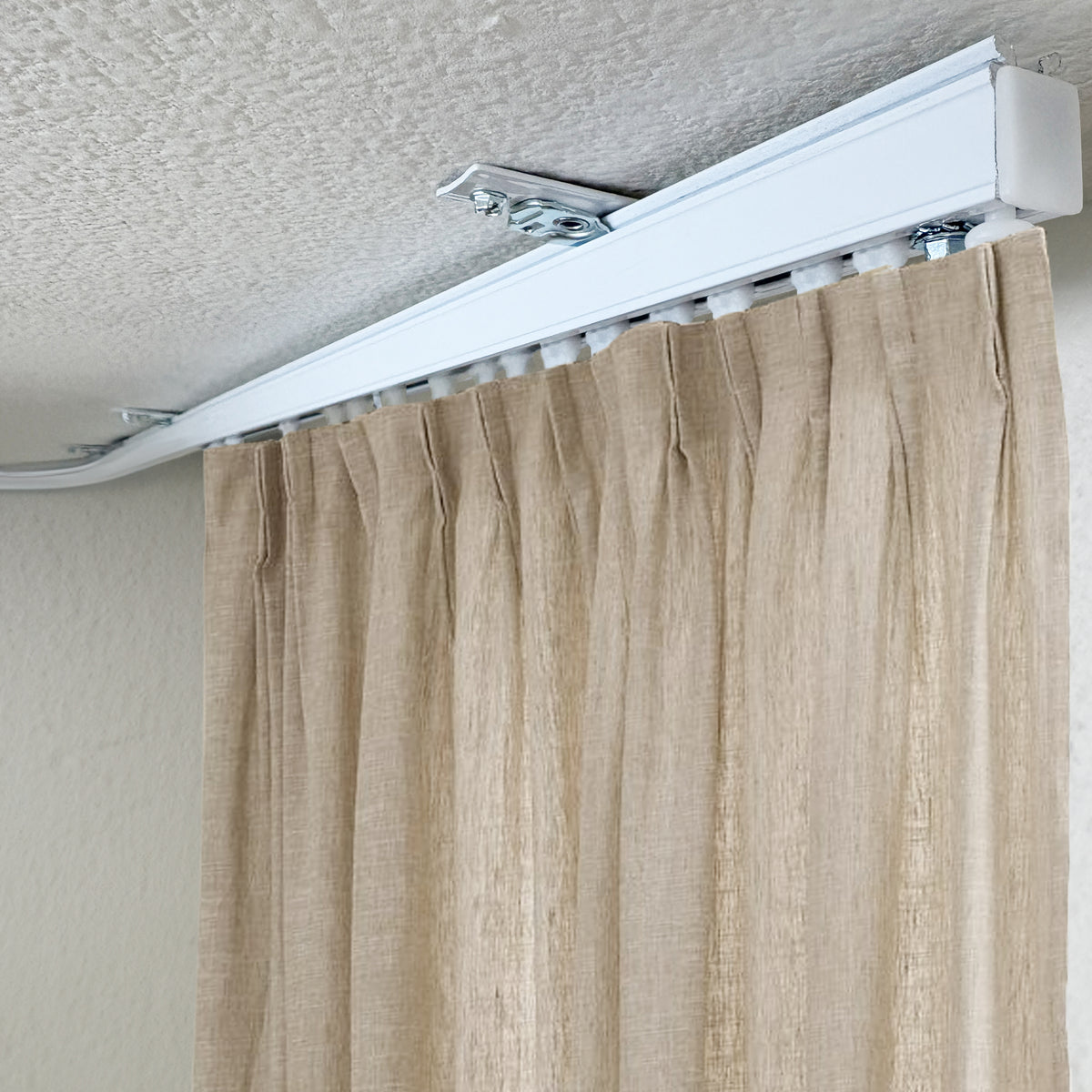 90-Degree Curved Corner Curtain Track with Hooks, image size:1200x1200