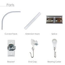 Load image into Gallery viewer, 90-Degree Curved Corner Curtain Track with Hooks