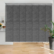 Load image into Gallery viewer, Charcoal Camo 7-Panel Single Rail Panel Track Extendable 58"-98"W x 91.4"H, Panel width 15.75" - 75% LIGHT-FILTERING