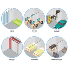 Load image into Gallery viewer, Winter 7-Panel Single Rail Panel Track Extendable 58"-98"W, Panel width 15.75" - 50% LIGHT-FILTERING