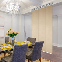 Load image into Gallery viewer, Flax Gold 3-Panel Single Rail Panel Track Extendable 28"-43"W x 91.4"H, Panel width 15.75" - 100% BLACKOUT