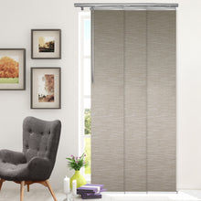 Load image into Gallery viewer, Oat Brown 3-Panel Single Rail Panel Track Extendable 28"-43"W x 91.4"H, Panel width 15.75" - 100% BLACKOUT