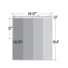Load image into Gallery viewer, Flax Gold 4-Panel Single Rail Panel Track Extendable 34"-57"W x 91.4"H, Panel width 15.75" - 100% BLACKOUT