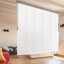 Load image into Gallery viewer, Laci White 5-Panel Single Rail Panel Track Extendable 40"-70"W x 91.4"H, Panel width 15.75" - 100% BLACKOUT