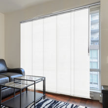 Load image into Gallery viewer, Laci White 6-Panel Single Rail Panel Track Extendable 48"-84"W x 91.4"H, Panel width 15.75" - 100% BLACKOUT