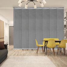 Load image into Gallery viewer, Woven Gray 7-Panel Single Rail Panel Track Extendable 58"-98"W x 91.4"H, Panel width 15.75" - 70% LIGHT-FILTERING
