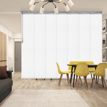 Load image into Gallery viewer, Laci White 7-Panel Single Rail Panel Track Extendable 58"-98"W x 91.4"H, Panel width 15.75" - 100% BLACKOUT