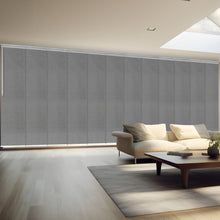 Load image into Gallery viewer, Woven Gray 12-Panel Panel Track 140"-260"W x 91.4"H, Panel width 23.5" - 70% LIGHT-FILTERING