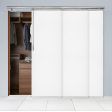 Load image into Gallery viewer, Laci White 3-Panel Single Rail Panel Track 36"-66"W, Panel width 23.5" - 100% BLACKOUT