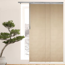 Load image into Gallery viewer, Flax Gold 3-Panel Single Rail Panel Track 36"-66"W, Panel width 23.5" - 100% BLACKOUT