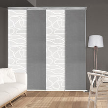 Load image into Gallery viewer, 4-Panel Single Rail Panel Track Extendable 48"-88"W x 91.4"H, Panel width 23.5", Whirl White, Woven Gray