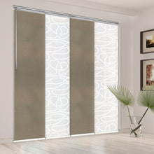 Load image into Gallery viewer, 4-Panel Single Rail Panel Track Extendable 48"-88"W x 91.4"H, Panel width 23.5", Whirl White, Cornsilk