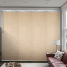 Load image into Gallery viewer, Flax Gold 4-Panel Single Rail Panel Track 48"-88"W, Panel width 23.5" - 100% BLACKOUT