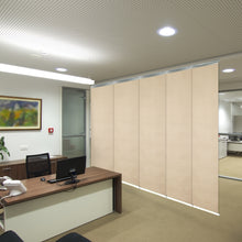 Load image into Gallery viewer, Flax Gold 5-Panel Single Rail Panel Track 58"-110"W, Panel width 23.5" - 100% BLACKOUT