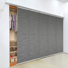 Load image into Gallery viewer, Pine 5-Panel Single Rail Panel Track 58"-110"W, Panel width 23.5" - 100% BLACKOUT