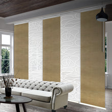 Load image into Gallery viewer, 5-Panel Single Rail Panel Track Blind Extendable 58"-110"W x 91.4"H, Panel width 23.5", Whirl White, Canary