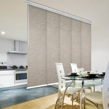 Load image into Gallery viewer, Oat Brown 5-Panel Single Rail Panel Track 58"-110"W, Panel width 23.5" - 100% BLACKOUT