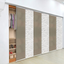 Load image into Gallery viewer, 6-Panel Single Rail Panel Track Blind Extendable 70"-130"W x 91.4"H, Panel width 23.5", Whirl White, Cornsilk