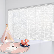 Load image into Gallery viewer, Whirl White 6-Panel Single Rail Panel Track 70"-130"W, Panel width 23.5" - 50% LIGHT-FILTERING
