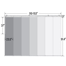 Load image into Gallery viewer, 7-Panel Single Rail Panel Track Extendable 110"-153"W x 91.4"H, Panel width 23.5", Whirl White, Cornsilk