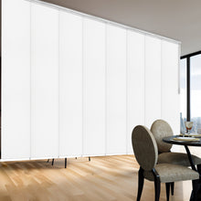 Load image into Gallery viewer, Laci White 8-Panel Panel Track 130"-175"W, Panel width 23.5" - 100% BLACKOUT