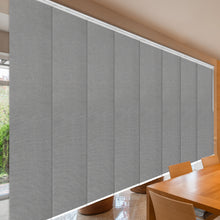 Load image into Gallery viewer, Woven Gray 8-Panel Panel Track 130"-175"W, Panel width 23.5" - 70% LIGHT-FILTERING