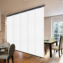 Load image into Gallery viewer, Laci White 5-Panel Single Rail Panel Track 58"-110"W, Panel width 23.5" - 100% BLACKOUT