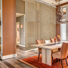 Load image into Gallery viewer, Dappled Sand 4-Panel Single Rail Panel Track 48"-88"W, Panel width 23.5" - 40% LIGHT-FILTERING