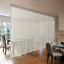 Load image into Gallery viewer, Dappled Ash 6-Panel Single Rail Panel Track 70"-130"W, Panel width 23.5" - 40% LIGHT-FILTERING