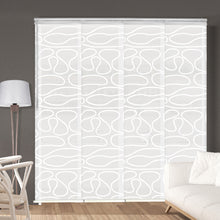 Load image into Gallery viewer, Whirl White 4-Panel Single Rail Panel Track 48"-88"W, Panel width 23.5" - 50% LIGHT-FILTERING