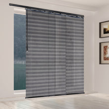 Load image into Gallery viewer, Ottoline Black 4-Panel Single Rail Panel Track 48"-88"W, Panel width 23.5" - 50% LIGHT-FILTERING