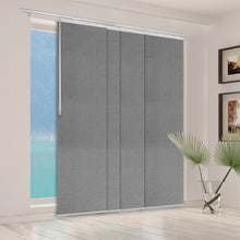 Load image into Gallery viewer, Woven Gray 4-Panel Single Rail Panel Track 48"-88"W x 91.4"H, Panel width 23.5" - 70% LIGHT-FILTERING