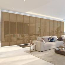 Load image into Gallery viewer, Dappled Gold 12-Panel Panel Track 140"-260"W, Panel width 23.5" - 40% LIGHT-FILTERING