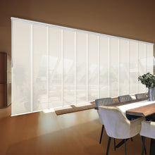 Load image into Gallery viewer, Cream Filigree 12-Panel Panel Track 140"-260"W, Panel width 23.5" - 50% LIGHT-FILTERING
