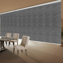 Load image into Gallery viewer, Charcoal Camo 12-Panel Panel Track 140"-260"W x 91.4"H, Panel width 23.5" - 75% LIGHT-FILTERING
