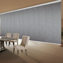 Load image into Gallery viewer, Frey 12-Panel Panel Track 140"-260"W x 91.4"H, Panel width 23.5" - 70% LIGHT-FILTERING