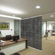 Load image into Gallery viewer, Tweed 3-Panel Single Rail Panel Track 36"-66"W, Panel width 23.5" - 40% LIGHT-FILTERING