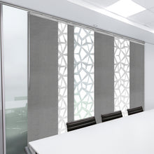 Load image into Gallery viewer, 7-Panel Single Rail Panel Track Extendable 110"-153"W x 91.4"H, Panel width 23.5", Shattered, Woven Gray