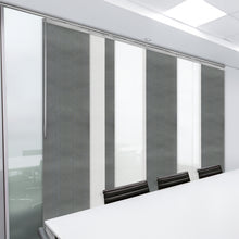 Load image into Gallery viewer, 7-Panel Single Rail Panel Track Extendable 110"-153"W x 91.4"H, Panel width 23.5", Winter, Dove