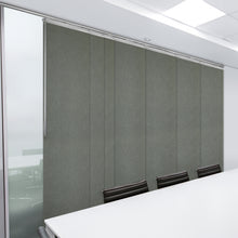 Load image into Gallery viewer, Clementine 7-Panel Single Rail Panel Track 110"-153"W x 91.4"H, Panel width 23.5" - 70% LIGHT-FILTERING