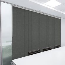 Load image into Gallery viewer, Smoke 7-Panel Single Rail Panel Track 110"-153"W x 91.4"H, Panel width 23.5" - 70% LIGHT-FILTERING