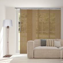 Load image into Gallery viewer, Dappled Gold 4-Panel Single Rail Panel Track 48"-88"W, Panel width 23.5" - 40% LIGHT-FILTERING