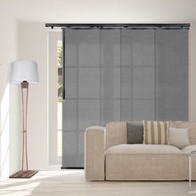 Load image into Gallery viewer, Woven Gray 4-Panel Single Rail Panel Track 48"-88"W x 91.4"H, Panel width 23.5" - 70% LIGHT-FILTERING
