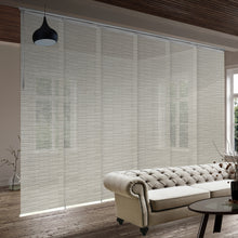 Load image into Gallery viewer, Pewter Filigree 6-Panel Single Rail Panel Track 70"-130"W, Panel width 23.5" - 50% LIGHT-FILTERING