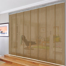 Load image into Gallery viewer, Dappled Gold 7-Panel Single Rail Panel Track 110"-153"W, Panel width 23.5" - 40% LIGHT-FILTERING