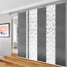 Load image into Gallery viewer, 7-Panel Single Rail Panel Track Extendable 110"-153"W x 91.4"H, Panel width 23.5", Shattered, Dove